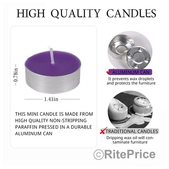 30 PCS Lavender Tealight Candles Highly Scented w/ Essential & Natural Oils -New - Picture 4 of 8
